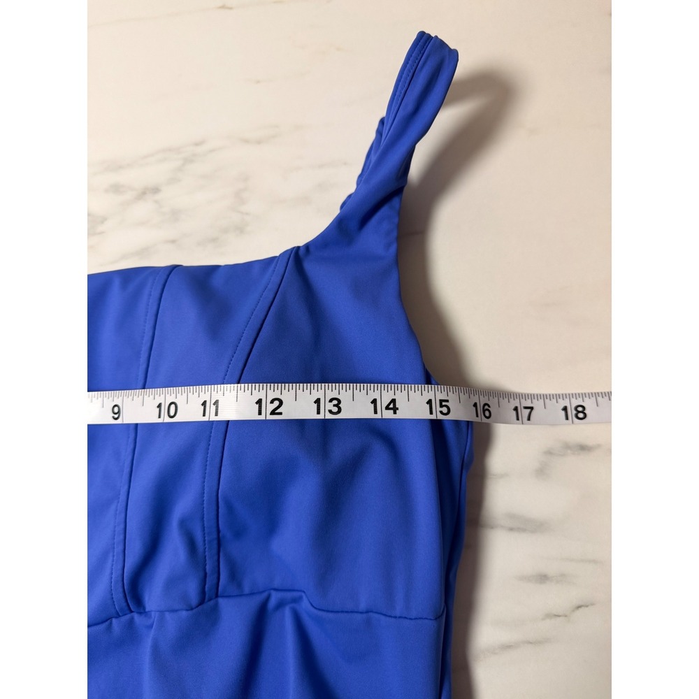 Halara Softlyzero Airy Royal Blue Ruched Side Slit Midi Dress Large NWT - Picture 7 of 10